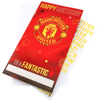 Manchester United felicitare cu abțibilduri, urare La mulți ani Personalised Birthday Card