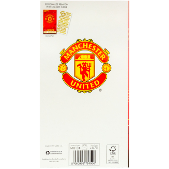 Manchester United felicitare cu abțibilduri, urare La mulți ani Personalised Birthday Card