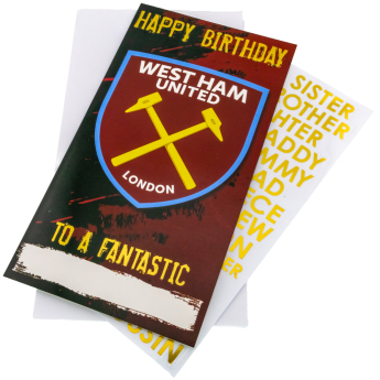 West Ham United urări pentru ziua de naștere Personalised Birthday Card