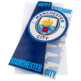 Manchester City urări pentru ziua de naștere Crest Birthday Card