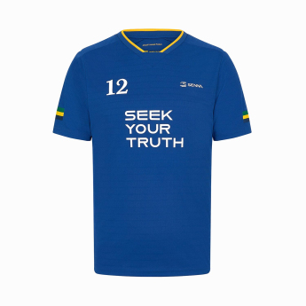 Ayrton Senna tricou de bărbați Stripe Sports blue 2024