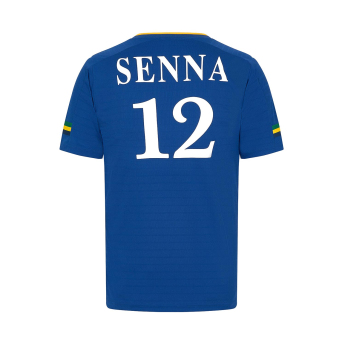 Ayrton Senna tricou de bărbați Stripe Sports blue 2024