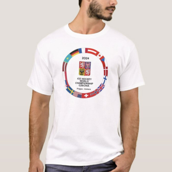 Echipa națională de hochei tricou de bărbați Ice Hockey World Championship Czechia MS 2024 White