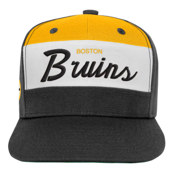 Boston Bruins șapcă flat de copii Retro Script Color Block Adjustable Hat Black