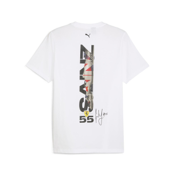 Ferrari tricou de bărbați Driver Sainz 55 white F1 Team 2024