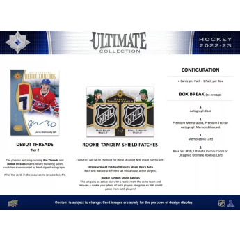 NHL cutii Cărți de hochei NHL 2022-23 Upper Deck Ultimate Hobby Box
