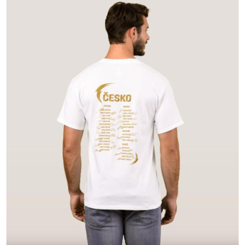 Echipa națională de hochei tricou de bărbați HOŠI DĚKUJEM Ice Hockey World Championship Czechia MS 2024 GOLD EDITION White