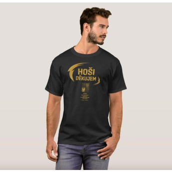Echipa națională de hochei tricou de bărbați HOŠI DĚKUJEM Ice Hockey World Championship Czechia MS 2024 GOLD EDITION Black