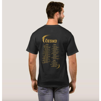 Echipa națională de hochei tricou de bărbați HOŠI DĚKUJEM Ice Hockey World Championship Czechia MS 2024 GOLD EDITION Black