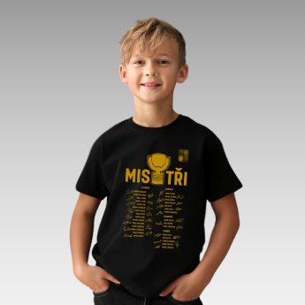 Echipa națională de hochei tricou de copii MISTŘI Ice Hockey World Championship Czechia MS 2024 GOLD EDITION Black