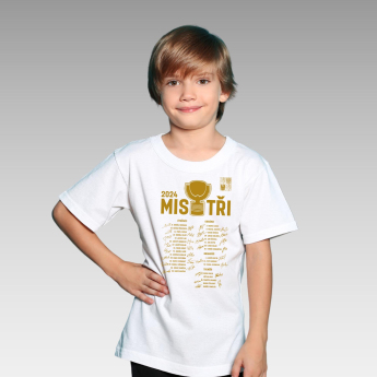 Echipa națională de hochei tricou de copii MISTŘI Ice Hockey World Championship Czechia MS 2024 GOLD EDITION White