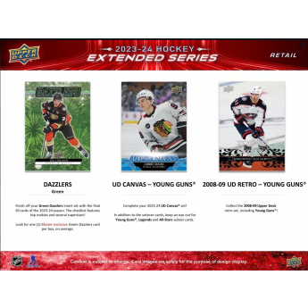 NHL cutii Cărți de hochei NHL 2023-24 Upper Deck Extended Series Hockey Blaster Box