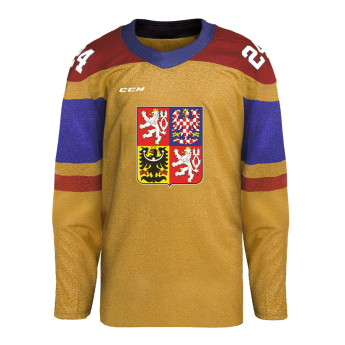 Echipa națională de hochei tricou de hochei Dominik Kubalík #81 2024 CCM Fandres replica gold