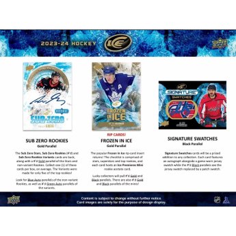 NHL cutii Cărți de hochei NHL 2023-24 Upper Deck Ice Hobby Balíček