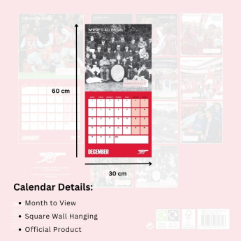 FC Arsenal calendar Legends Square 2025