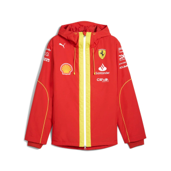 Ferrari geacă de bărbați cu glugă Pro Rain red F1 team 2024