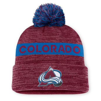 Colorado Avalanche căciulă de iarnă Authentic Pro Rink Beanie Cuff With POM