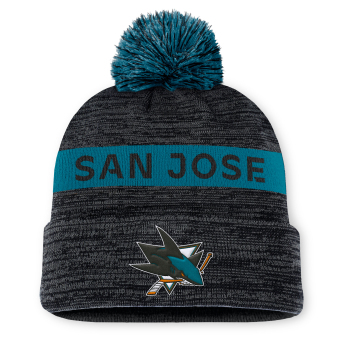 San Jose Sharks căciulă de iarnă Authentic Pro Rink Beanie Cuff With POM