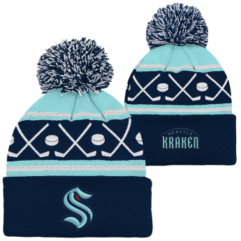Seattle Kraken căciula de iarnă pentru copii Face-Off Cuff Pom