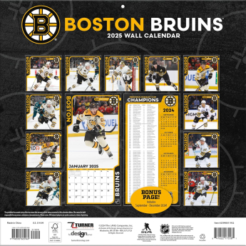 Boston Bruins calendar 2025 Wall Calendar