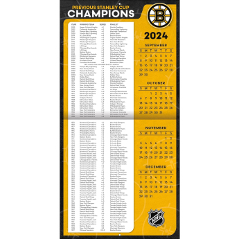 Boston Bruins calendar 2025 Wall Calendar
