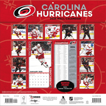 Carolina Hurricanes calendar 2025 Wall Calendar