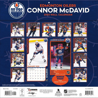 Edmonton Oilers calendar Connor McDavid #97 2025 Wall Calendar