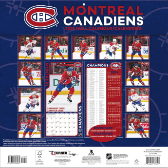 Montreal Canadiens calendar 2025 Wall Calendar