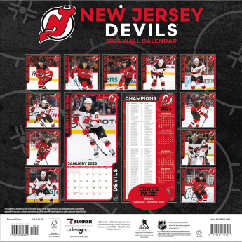 New Jersey Devils calendar 2025 Wall Calendar