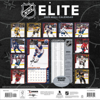 NHL produse calendar Elite 2025 Wall Calendar