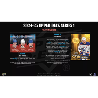 NHL cutii Cărți de hochei NHL 2024-25 Upper Deck Series 1 Hobby Box