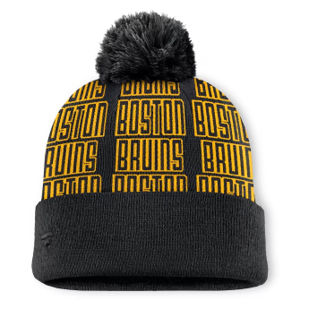 Boston Bruins căciulă de iarnă Fundamental Empty Net Cuffed Knit Hat with Pom Black