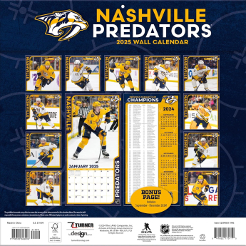 Nashville Predators calendar 2025 Wall Calendar