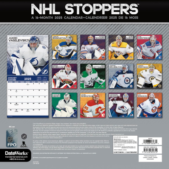 NHL produse calendar Stoppers 2025 Wall Calendar