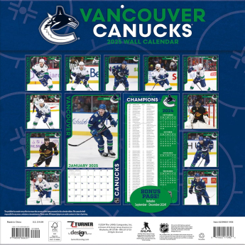 Vancouver Canucks calendar 2025 Wall Calendar