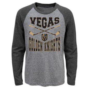 Vegas Golden Knights tricou cu măneci lungi pentru copii Cross Stick Ls Triblend Raglan
