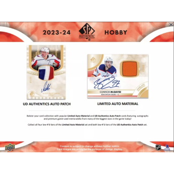 NHL cutii Cărți de hochei NHL 2023-24 Upper Deck SP Authentic Hobby Box