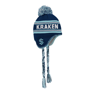 Seattle Kraken căciula de iarnă pentru copii Jacquard Tassel Knit With Pom