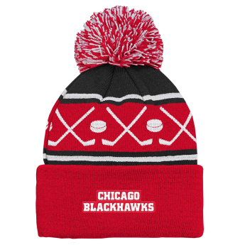 Chicago Blackhawks căciula de iarnă pentru copii Face-Off Cuff Pom