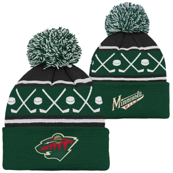 Minnesota Wild căciula de iarnă pentru copii Face-Off Cuff Pom