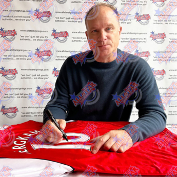 Legende tricou înrămat Arsenal FC 1982 Bergkamp Signed Shirt (Framed)