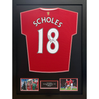 Legende tricou înrămat Manchester United FC 2021-2022 Scholes Signed Shirt (Framed)