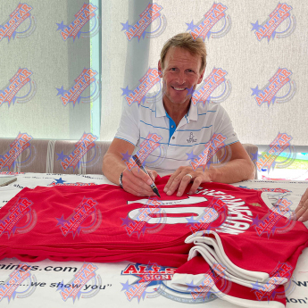 Legende tricou înrămat Manchester United FC 2021-2022 Sheringham Signed Shirt & Medal (Framed)