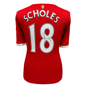 Legende tricou de fotbal Manchester United FC 2021-2022 Scholes Signed Shirt