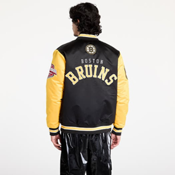 Boston Bruins geacă de bărbați Primetime Heavyweight Satin Jacket Current Logo