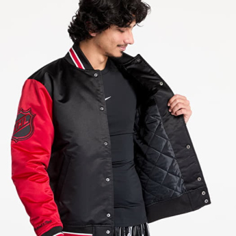 Chicago Blackhawks geacă de bărbați Primetime Heavyweight Satin Jacket Current Logo