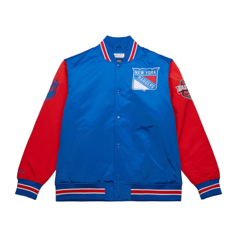 New York Rangers geacă de bărbați Primetime Heavyweight Satin Jacket Current Logo