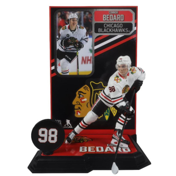 Chicago Blackhawks figurină Connor Bedard #98 Figure SportsPicks 2023/2024 Season Away Jersey