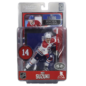 Montreal Canadiens figurină Nick Suzuki #14 Figure SportsPicks 2023/2024 Season Away Jersey