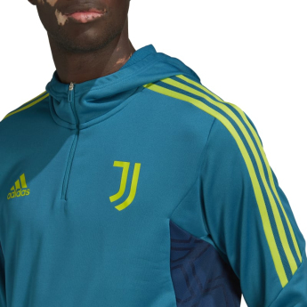 Juventus Torino hanorac de bărbați cu glugă Track teal